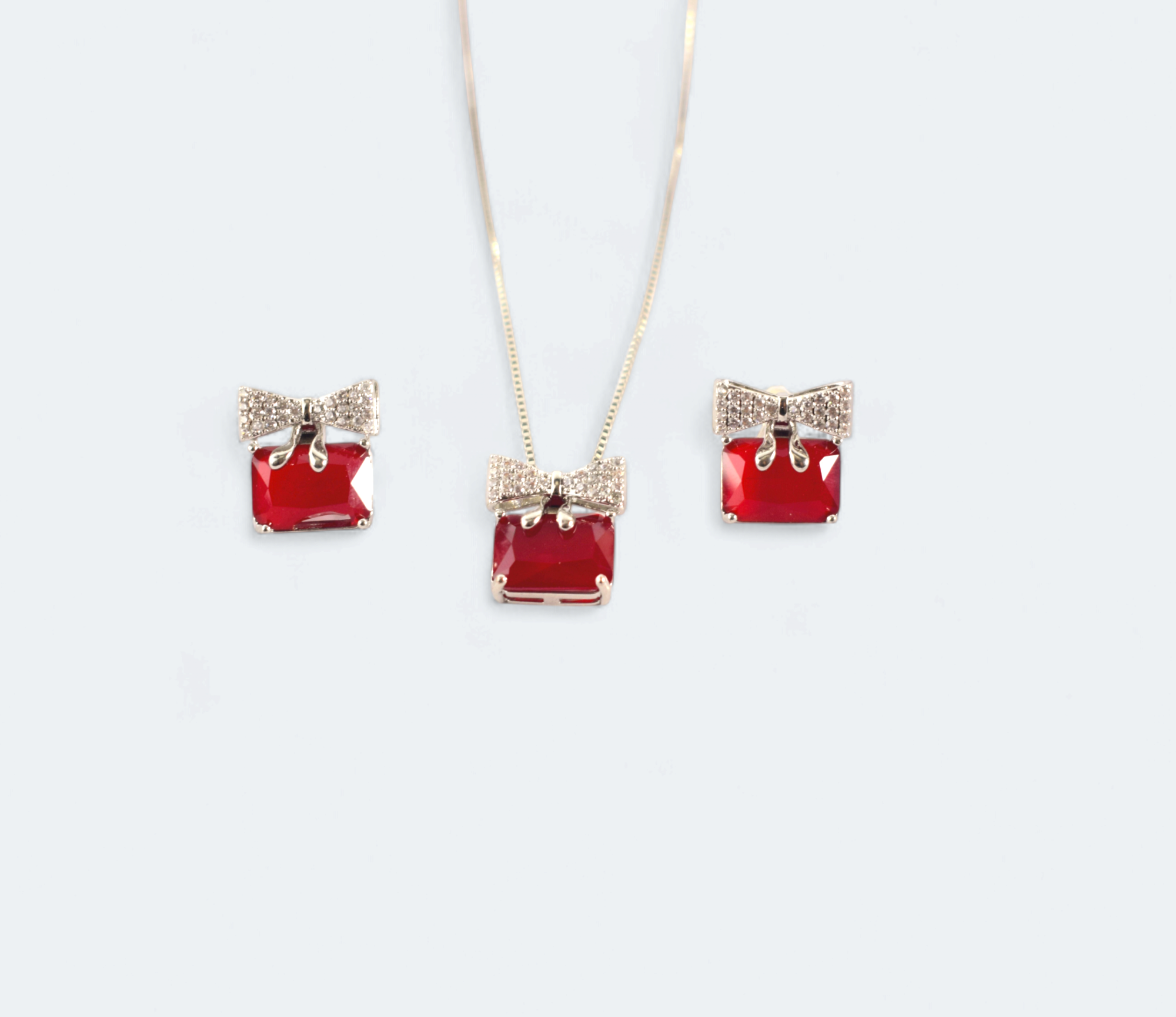 Royal Bow Sapphire Jewelry Set